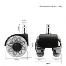 Premium 2-Inch (11*22mm) Office Chair Casters, 2200 Lbs Load Capacity - Heavy Duty, Smooth Rolling, Suitable For All Floors, Quiet And Durable, Ideal Replacement Casters For Home And Office Chairs. - Universal - View 6