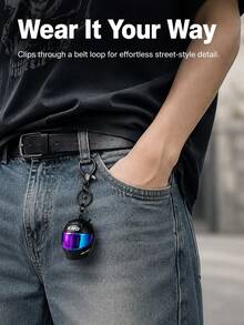 2pcs/Set - Cool Motorcycle Helmet Keychain Pendant With Spare Cat Ear Key Ring Clip, Gradient Lens Helmet Key Chain Motorcycle Bag Charm Bag Accessory, Wallet Charm, Mini Motorcycle Helmet Key Chain Bag Charm, Flip Cover Motorcycle Helmet Rider Keychain Key Ring, Unisex Rider Backpack Car Accessory - Multicolor - View 11