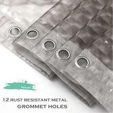 3D Transparent Crystal Plastic Shower Curtain 180*180cm Thin Lightweight Ice Crystal Plastic Bathroom Shower Liner With Plastic Grommets - Grey - View 3