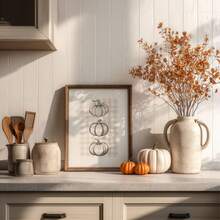 1pc Frameless Neutral Fall Modern Pumpkin Thanksgiving Cozy Wall Art Canvas Poster For Living Room Bedroom Dorm Gift - Frameless - View 6