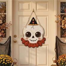 2D Flat Halloween Door Sign, Vintage Halloween Outdoor Decor, Gothic Home Decor, Cute Ghost, Pumpkin, Black Cat, Skull, Owl - Multicolor - View 8