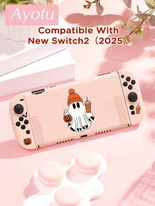 Ayotu Pumpkin & Bat & Ghost Theme Switch Protective Case, Compatible With New Switch 2 (2025)/Switch NS/Switch OLED, Can Be Used On Dock Without Removing Protective Case, Universal Game Controller Protective Cover, Switch Game Accessories, Anti-Drop Anti-Scratch, Halloween Theme & Birthday Gift. - View 18