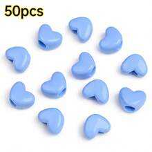 11x16mm Acrylic Heart Beads Solid Color Love Shape Spacer Loose Beads For Jewelry Making DIY Bracelet Necklace Earring Keychain Phone Chain - Large Heart With Holes - View 16