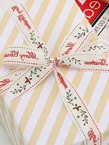 Ruy băng Giáng Sinh rộng 1.5cm/0.59 inch, ruy băng in họa tiết cây thông Noel, ruy băng trang trí lễ hội, phù hợp gói quà, gói hoa, trang trí vòng hoa và trang trí tiệc - Nhiều màu - Xem 8