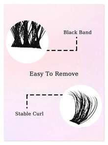 D-Curl DIY False Eyelash Clusters, D-Curl Eyelash Clusters, D-Curl Curliness, Mixed Natural Eyelash Extension, Ultra-Dense Long Eyelash Clusters, Curly Single Eyelashes, Thin Long Eyelashes, Long Cartoon Effect Eyelashes, Suitable For Beginners To Use At Home - D - View 7