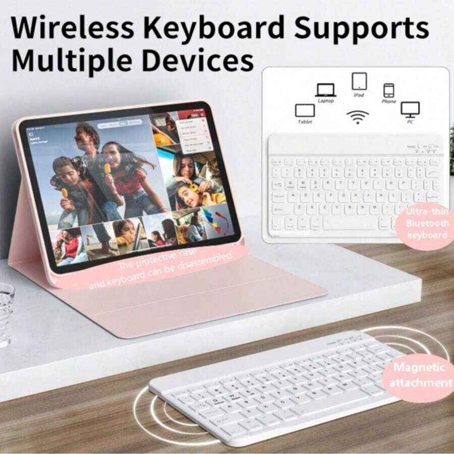 TIANYIMING Keyboard Leather Case Tablet Shell Stand Function Tablet Protective Case + Ultra-Thin Bluetooth Keyboard Grey Tablet Protective Case Compatible With IPad 5th/6th/7th/8th/9th/10th/11th(A16), Pro 11/Pro12.9/Pro13, Air 1/2/3/4/5/6/11/13 /Mini6/7 Galaxy/HonorPad Series Models/XiaomiPad Series Models/RedmiPad Series Models/LenovoTab Series Models/LenovoXiaoxinTab Series Model