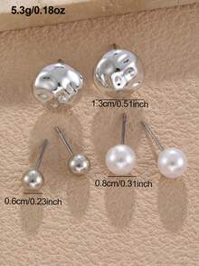 NAIZHU 9 Pairs Fashion Silver-Tone Butterfly Water Drop Earrings Set Suitable For Daily Wear, Dating And Party - Silver - View 7