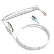 ATTACK SHARK C01 Ultra RGB Coiled Keyboard Cable, Professional Custom USB-C Aviator Cable, Suitable For Gaming Keyboards, Stable Double-Layer Braided Design, 2m Type-C To USB-A Ultra High Speed, Detachable Metal Aviator Connector, Suitable For PC Gamers - Multicolor - View 14