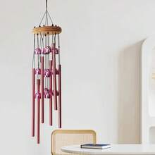Pink Aluminum Tube Wind Chimes, Home Wind Chime Hanging Decor, Outdoor Yard Wind Chime Decoration, Home Decor Hanging Ornament - Wind Chime - View 7