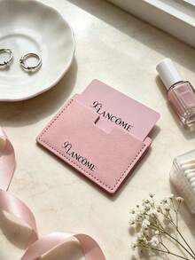 Lancôme Card-Style Portable Thin Card Makeup Mirror, High-Definition Pocket Mirror For Home, Dorm, Business Trip, Travel, Office Touch-Ups, Girls' Holiday Birthday Gift, Luxury Portable Beauty Mirror - Pink - View 4