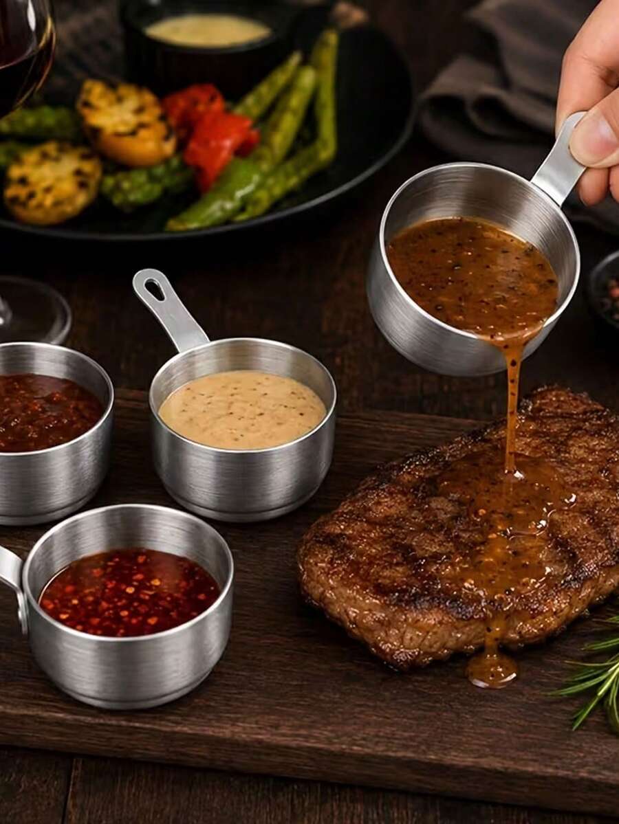 2 Mini Stainless Steel Sauce Pots - Perfect For Melting Chocolate, Infusing Vinegar, BBQ Sauce, And Warming Coffee/Tea | Durable And Easy To Clean Kitchen Essential, Coffee Bar Enhancement - View 1