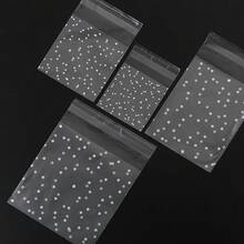 100pcs White Polka Dot Frosted Self-Adhesive Bags, Suitable For Gift Packaging, Jewelry Packaging Display And Retail Accessories - Self-adhesive Bag - View 7