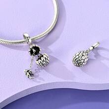 1 Pieces Original 925 Sterling Silver Colorful Easter Eggs Charms For Women Open & Close Design Cubic Zirconia Inlay Fits Original Bracelet DIY Making - Multicolor - View 2