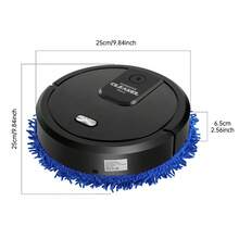 Robot Mop With Self-Emptying Base, 60min Cleaning, 360° Full-Surround Wipe Smart Robot Vacuum Cleaner Sweeping Mopping Smart Mop With Humidifying Function, Wet And Dry Available (White) - Black - View 2