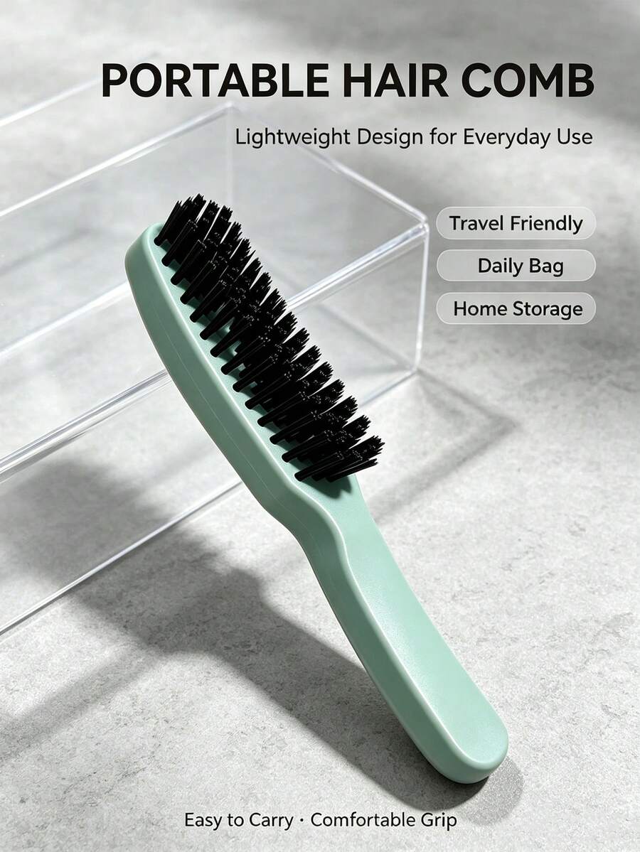 Teasing Bristle Hair Styling Brush, Back‑Combing Brush For Slicked‑Back Ponytail Braids Updos, Anti‑Static Hairdressing Tool To Smooth Flyaways For Daily Salon DIY Hairstyle - Multicolor - View 1