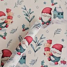 Santa Claus Skiing Design Tissue Paper, 20*14 Inch Gift Wrapping Paper, Suitable For Christmas Decoration, New Year Gifts, Weddings, Thanksgiving, Birthday Gift Wrapping, Bouquet Wrapping, Gift Bag Filler And Party Gifts - Multicolor - View 3