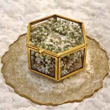 Hexagonal Glass Jewelry Box Greenhouse Jewelry Box Succulent Plants Diamond Ring Greenhouse Home Gardening Plants Greenhouse - Clear - View 7