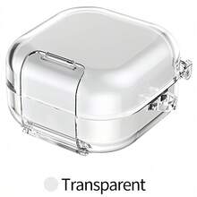 适用于三星 Galaxy Buds 4 Pro 无线耳机的镜面透明 TPU 保护壳，具有防摔功能和内置耳机收纳槽 - 彩色 - 查看 15