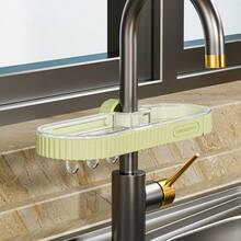 1pc Kitchen Faucet Storage Rack Sink Organizer Drain Basket Sponge Brush Scouring Pad Dishcloth Holder - Multicolor - View 10