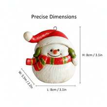 1pc Cute Resin Snowman Christmas Ornament, 3‑Pcs Set Funny Snowman Hanging Pendant, Xmas Tree Home Holiday Decor - Snowman - View 7