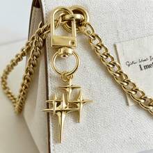 1pc Fashion Four-Pointed Star Hollow Sun Women's Keychain Pendant/Bag Charm - Multicolor - View 4