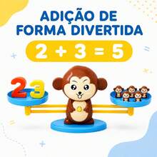 Brinquedo Jogo Balança Divertida educativo matemática Macaco Marrom - Marrom - Visão 4