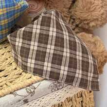 3pcs Plaid Pet Bandana For Dogs & Cats, Cute Triangle Neck Scarf, Adjustable Soft Pet Bib Collar For Small Medium Dogs, Daily Walking & Photo Accessory - Camel - View 5