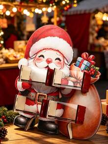 1pc Christmas Display Stand, Santa Claus Pattern Standing Tray, Joyful Christmas Decoration, Home Storage & Display Rack, Desktop Decor, Suitable For Desserts, Storage Display Rack, Perfume Rack, Afternoon Tea Snack Tray, Dessert Tray, Christmas Decoration, Christmas Gift, Kitchen Decor, Room Decor, Winter Decor, 2027 New Year Decor, Xmas Decor, Christmas Decor, Merry Christmas - Santa Claus - View 4