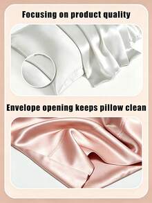 Luxurious Silky Soft Pillowcase-Breathable Skin-Friendly, Cool To The Touch, Satin Pillowcases, Solid Color Envelope Closure-Machine-Washable Bedding, Ice Silk, Satin, Faux Silk Pillowcase, Christmas Gift, Fall Home Decor, Halloween Decor Pillowcase - Multicolor - View 5