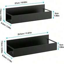 4 piezas Estante magnético para especias de refrigerador, Estante magnético multifuncional sin taladro, Estante de almacenamiento magnético fuerte, Estante de almacenamiento magnético ajustable en altura, Adecuado para lavadora y refrigerador, Accesorios de barra de café de cocina, Estante de almacenamiento práctico - Negro - Ver 11