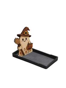 Cute Ghost Plaque Tray, Containing Black Cats,Pumpkins,Elements , Storage Boxes, Jewelry, Cosmetics, Aromatherapy Storage Boxes, Halloween, Christmas - Multicolor - View 14