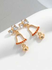 1 Pair New Christmas Bow Bell Earrings, Sweet And Versatile, Suitable As New Year And Birthday Gift - Multicolor - View 2