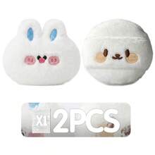 White Velvet Makeup Powder Puff, Round & Rabbit Shaped Mixed Set, Reusable Soft Cosmetic Tool For Setting Powder, Blending & Buffing, Skin‑Friendly, Multi‑Size 2/4/6/8 PCS Professional Makeup Accessory - Multicolor - View 14