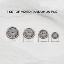 10/15/18/20/21/24入 11/15/18/20mm 復古不對稱圓形金屬兩孔鈕扣，適用於襯衫、西裝、針織開襟衫的不對稱縫製鈕扣 - 彩色 - 查看 38