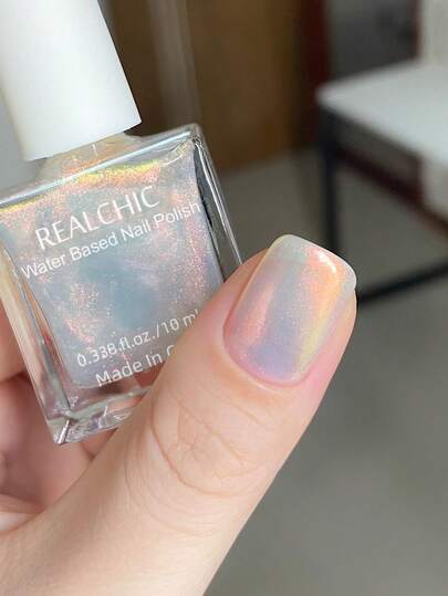 REALCHIC 10ml/Bottle Chameleon Nail Polish, Water-Based, Fast Drying, Long-Lasting, Peel-Off, Suitable For Spring/Summer Manicure, Women's Nail Art, Holiday Gift