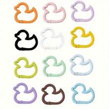 3PCS Duck Shaped Keychain - Random Color - Spring Hook, Multi-Function Key Chain, And More - Halloween Supplies - A - View 5