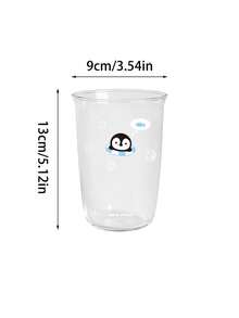 1pc Cute Penguin & Seal Glass Cup, Swim Ring Seal Coffee Mug, Exquisite, Suitable For Home Decor Drinkware, Coffee Shop Latte Art Cup, Party Gathering Cold Drink Cup, Gift, Holiday Decoration - Multicolor - View 6