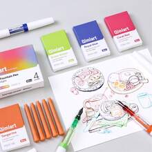 Languo 4-Color Ink Fountain Pen Set, Replaceable Ink Cartridge Fountain Pens, Precision Fine Nib, Wear-Resistant Alloy Nib For Smooth And Stable Writing, Rich Saturated And Transparent Ink Colors, Student Writing, Calligraphy, Drawing, Art, Doodle, Business Gift - Multicolor - View 7