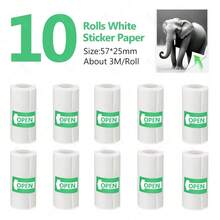 5/10/20 Rolls Mini Thermal Sticker Paper 57x25mm,Self-Adhesive | Compatible With Pocket Printer & Instant Camera. Smooth, Waterproof & Smudge-Free. Great For Journal, Label & DIY - View 13
