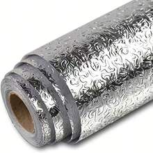 Aluminum Foil Kitchen Sink Sticker, Heat-Resistant Oil-Proof Waterproof Wallpaper, Orange Peel Texture Self-Adhesive Liner, Suitable For Drawers, Sinks, Cabinets, Anti-Mold Wall Protection Splash Guard Film - Multicolor - View 9