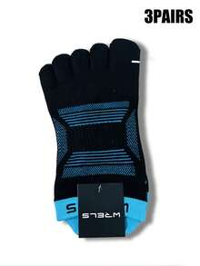 1 Pair/3 Pairs WRELS Unisex Toe Socks, Five-Toe Design, Mesh Material, Moisture-Wicking & Breathable, 3D Heel Design - Multicolor - View 26