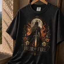 Heir Of Fire T-Shirt, Queen Of Fire T-Shirt, Gift For Throne Of Glass Fans, Top For Dark Fantasy Book Lovers, Gift For Fantasy Readers - Style - View 1