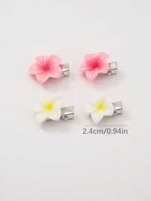 30pcs Autumn Girls Candy Color Random Color Flower Hair Clips Small Plumeria Side Clips Hair Accessories Alligator Hair Clips Bangs Clips Hair Ornaments Suitable For Daily Use - Multicolor - View 4