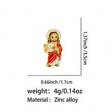 2pcs Virgin Mary & Jesus Brooch And Corsage Badge, Headscarf Pin, Cool Backpack Decoration, Gift For Friends - Multicolor - View 5
