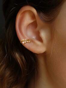 1pc S925 Sterling Silver Luxury Double Layer Open Ear Cuff, Niche Design Exquisite Fashion Personalized Earrings, Suitable For Daily Commute, Date, High-End Atmosphere Accessory, Gift For Girlfriend, Best Friend, Birthday, Holiday - Water Drop - View 2