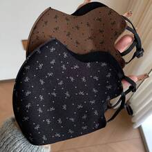 MESHUOKAI 1pc Bowknot Print 3D Embossed Winter Warm Face Mask, Adjustable Ear Loops Windproof Reusable Washable Cloth Mask, For Women Outdoor Daily Wear - Multicolor - View 6