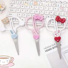 SANRIO 1 buah Gunting Kecil Buatan Tangan Bentuk Kartun 3D Lucu, Desain Pisau Anti Lengket dengan Pelindung Pengaman Berbentuk Hati, Perlengkapan Alat Tulis Kerajinan Potong Kertas DIY untuk Pelajar, Tersedia Berbagai Pola Menggemaskan, Tajam dan Portabel, Alat Potong Buatan Tangan untuk Kampus dan Kantor, Aksesori Belajar di Rumah yang Bernilai Tinggi dan Feminin - MultiWarna - View 5