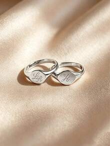 [ZzAi Custom]1pc Handmade Carved Custom Name Ring, A Ring That Brings Life To Your Fingers - Engraved Ring - View 5