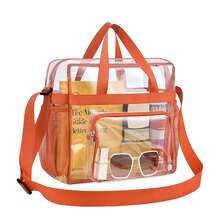 Transparent PVC Handbag, Casual Shoulder Bag, Sports Waterproof Beach Bag, Fashion Transparent Bag, Women's Transparent Waterproof Bag, Perfect For Summer, Vacation, Beach - Multicolor - View 20
