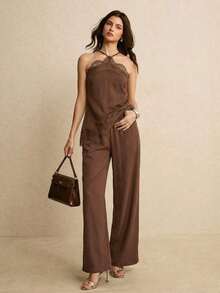 Women Two-Piece Outfits - Brown - View 2
